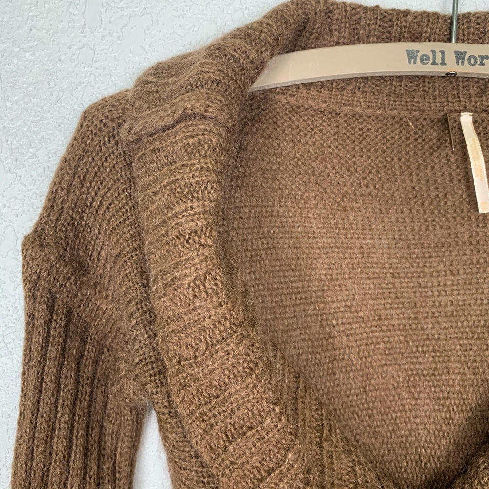 Free People chunky knit mohair blend open cardigan - Picture 2 of 8